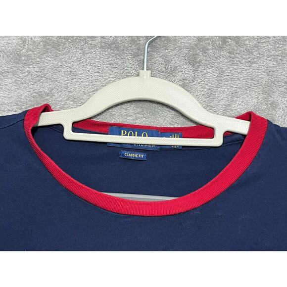 Polo Ralph Lauren T-Shirt X-Lary Navy Flags Preppy Blokecore Sporty - Picture 3 of 6
